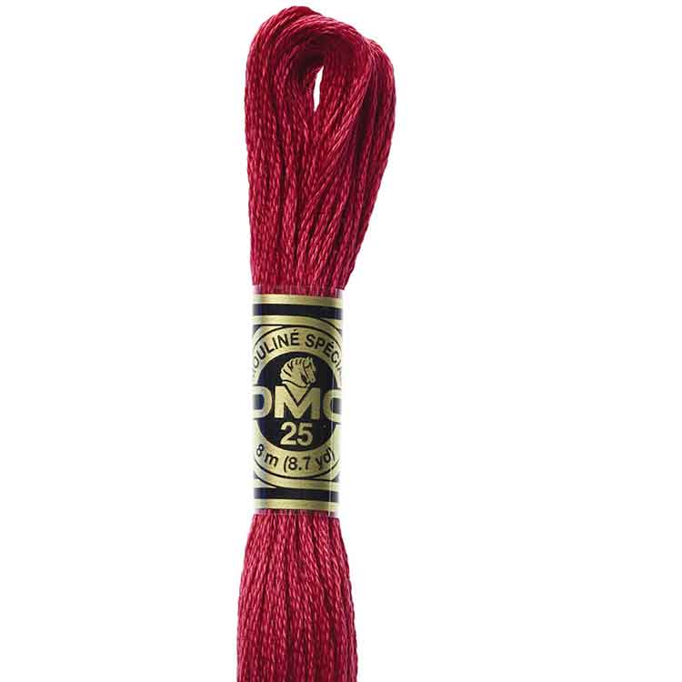 DMC Stranded Cotton Thread Colour #498 Red Dark