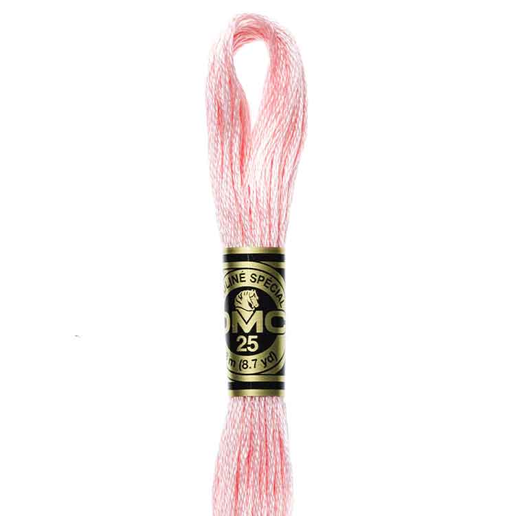 DMC Stranded Cotton Thread Colour #963 Dusty Rose Ultra Very Light
